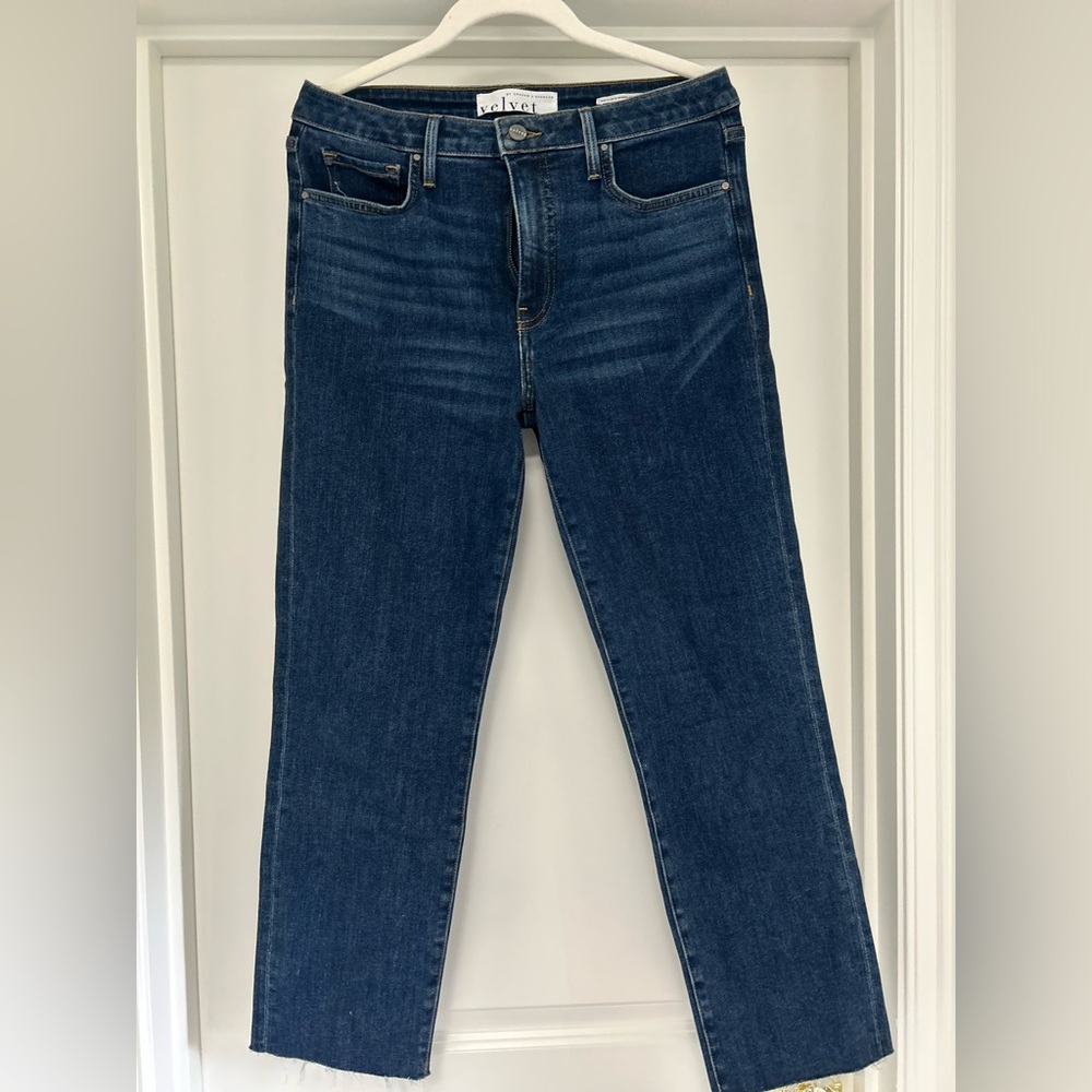 Velvet by Graham & Spencer Dark Blue Straight Jeans
